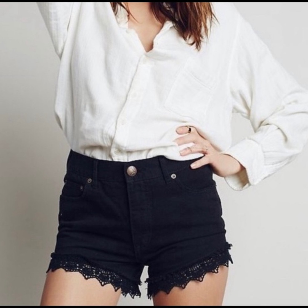 Size 25 Free People Black Shorts NWT